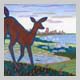 Subject: Charles Munch painting "Wisconsin Fantasy"; Artist's Location: Lone Rock, WI; Date: 1997; Artist: Charles Munch; Medium: Oil on Canvas