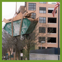Subject: Wood Recycling; Location: Overture Center for the Arts, Madison, WI; Date: Spring 2002; Photographer: Amanda Fuller